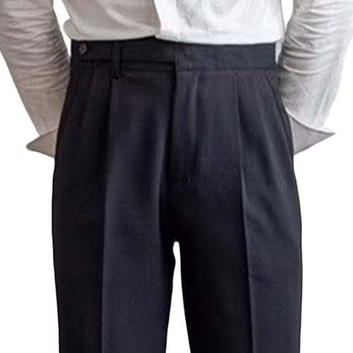 Maiyifu-GJ Men's Fashion Business Dress Pants Straight Leg Slim Fit Suit Pants Crop Casual Work Pants​4