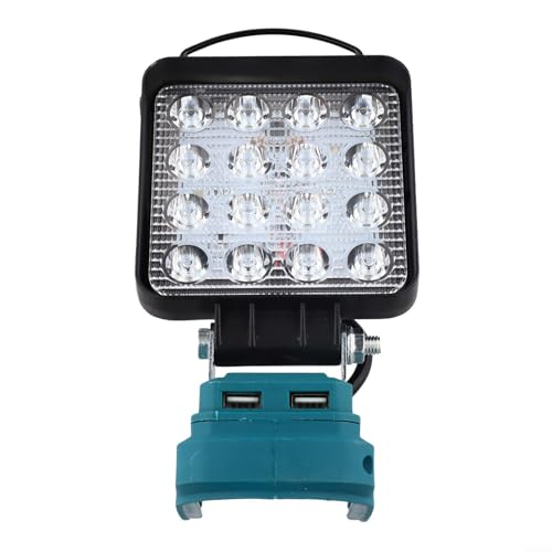 Image of Cordless Work Light Compatible With 18v Bl1830 Bl1815 Bl1860 Batteries, Adjustable Led Floodlight With Usb Charging Port For Job Site, Garage, Outdoor Camping, Abs Construction (A)