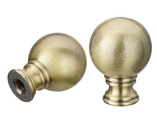 Image of Aspen Creative 24041-42, Ball Shape Finial for Lamp Shade, Steel in Antique Bronze Finish, 1-3 /8 inch Height, 2 Pack