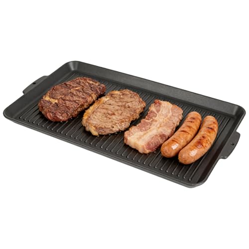 SafBbcue 19 x 11.5 Inch Cast Iron Griddle Pan -
