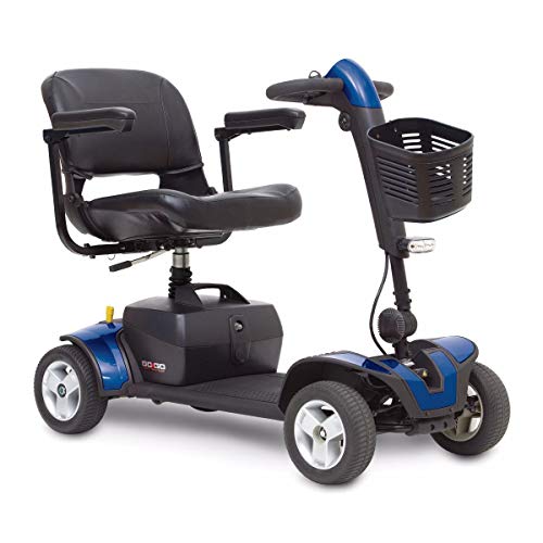 Go-Go Elite Traveller Sport Mobility Scooter with Wraparound Handles – Feather-Touch Disassembly – 23st Capacity (Blue)