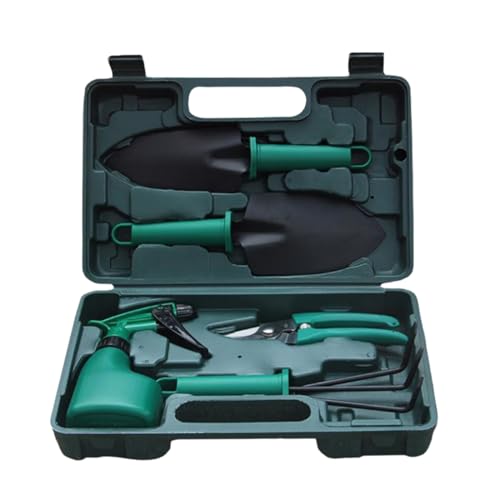 simerlook ガーデニング ガーデニングツール セット 園芸 スコップ ガーデンツール 手植え 除草 DIY ミニ園芸用品 庭道具 パプリカ スコップ 熊手 はさみ 霧吹き 鉢植え 栽培 多用途 耐久性 庭園作業 園芸工具キット 初心者セット ガーデニング雑貨 園芸用品 ガーデニング用品 贈り物 (グリーン-5点セット)