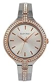 Ellen Tracy Womens Watch Alloy Case 32 mm with Rose Gold Tone Bezel Stainless Steel Jewelry Clasp Sunray Dial Taper Bracelet Rose Gold Hands