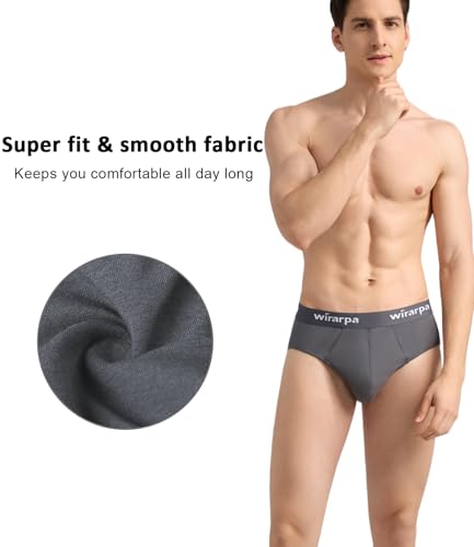wirarpa Men's Modal No-Fly Briefs, 4 Pack #TOP22