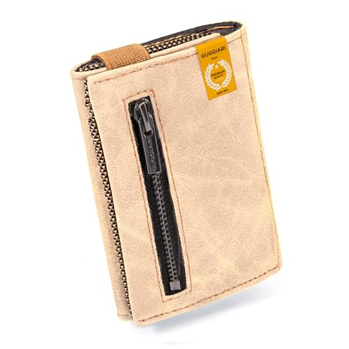 GUGGIARI® Portefeuille en Cuir de Qualité pour Homme – Porte Feuille Souple avec Porte Carte Bancaire et Porte-Monnaie - Porte Carte de Crédit Compact...