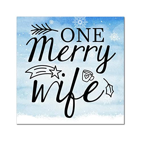 Plaque murale bois One Merry Wife panneau suspendre deco maison jardin 30cm