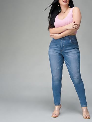 Image of Miss Chase A+ Women's Bootcut High Rise Regular Length Stretchable Denim Jeans