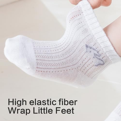 Toddler Socks, Girls Ankle School Socks Soft Breathable Hosiery Multiple Size Machine Washable Kids Short Sock4