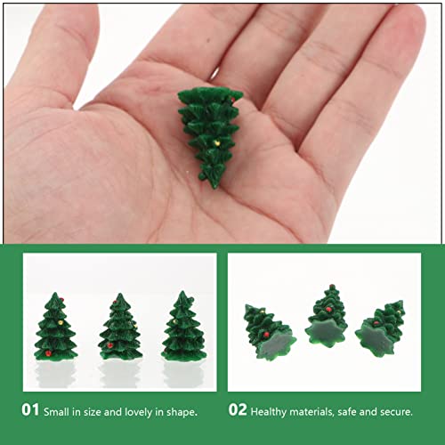 Coheali Mini Resin Christmas Tree 20Pcs Xmas Tree Shaped Charms Headdress Resin Miniature Pendants Diy Phone Charms Micro Landscape Ornaments Crafts Making Patches Green 2.7X1.8Cm #TOP2