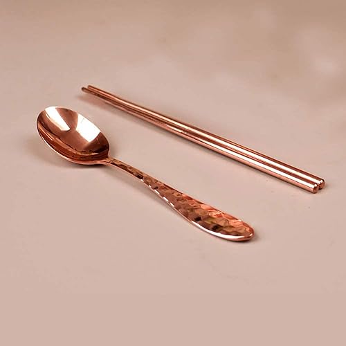 Miniatura 3 de Cuenco grueso de cobre puro palillos cuchara vajilla de cobre suministros de cocina suministros de hotel cuchara de sopa cuchara de comida
