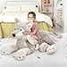 MaoGoLan Large Wolf Stuffed Animal for Boy, Giant Wolf Plush Toy for Girl, Stuffy Coyote for Kid, Realistic Stuffed Coyote Plush Pillow for Birthday Easter Gifts Baby Shower Party Decor, 47 inches
