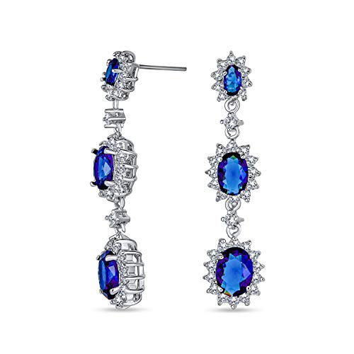 Boucles d'oreilles saphir CZ d'un bleu royal intense, le cadeau idéal pour femme élégante