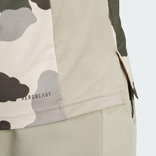 Image of adidas Men's Adult, Train Essentials Camo Allover Print T-Shirt, Green