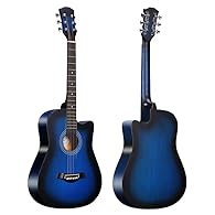 🎸 Perfect for beginners and experienced players alike, our 95cm acoustic guitar with 6 Strings is a high-quality instrument 🎸 The body is a high-quality basswood with a matt varnish finish, and a rosewood fingerboard and bridge to ensure a great tone...