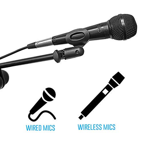 AxcessAbles Weighted Mic Stand Floor with Heavy Round Base, Quick Grip Height Adjustment - 74" Microphone Stand Include 33" Detachable Mic Boom Arm. Tall Microphone Stand for Singing (MS-201RB) by AXA AXCESSABLES - Image 8