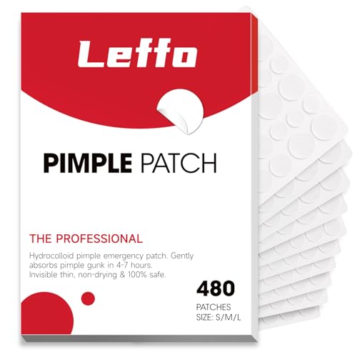 leffo 480 Counts Pimple Patches 3 Size Acne Patches - Hydrocolloi...