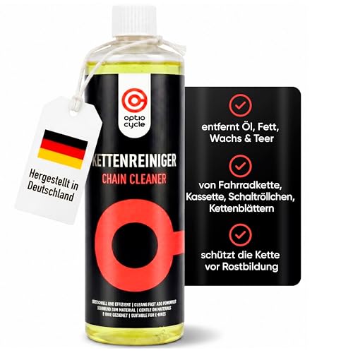 Optio Cycle Kettenreiniger Fahrradkette 500 ml Fahrrad Kettenreiniger Flüssig | Antriebsreiniger & Degreaser für Fahrradketten | Fahrradketten Reiniger für E-Bike MTB | Entfernt Öl Fett Wachs