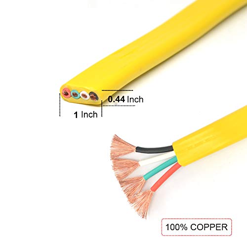 25 Feet Heavy Duty Generator Adapter Extension Cord,Generator Locking Cord,NEMA L14-30P to Four 5-20R, 4 Prong 10 Gauge Flat Generator Cable,125/250V 30Amp 7500 Watts Yodotek - Image 4