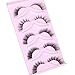 Cat Eye Lashes Fairy Eyelashes Wispy Full False Eyelashes Fox Strip Fake Eyelashes 5 Styles Mixed Fuzzy Mink Lashes with Long Tail Eye Lashes Pack 5 Pairs