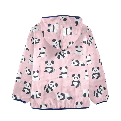 Cute Kawaii Pandas Girls Fleece Jacket Girls Fall Jacket Girls Zip Up Hoodie Girls Sherpa Jacket 2-10T2
