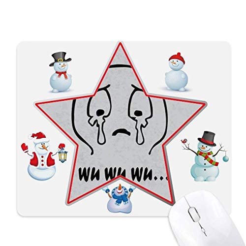 Tapis de souris bonhomme de neige de Noël étoiles noir antidérapant