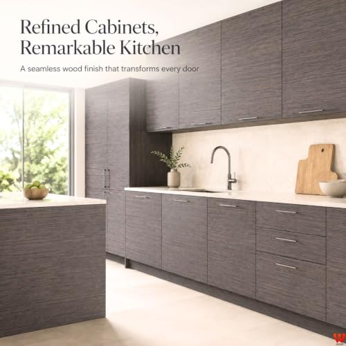 Image of WISDOM Charcoal Grey Wood Grain Wallpaper Peel and Stick Waterproof Removable Adhesive Textured Contact Paper for Cabinets Countertops Waterproof 12x85 in, Charcol Wood