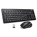 TopMate Combo Tastiera e Mouse Wireless KM21, Tastiera e Mouse Wireless silenziosi a 2,4 GHz 3 modalità DPI Regolabili, Tastiera 104 Tasti Full Size per Windows, Mac OS, Laptop, PC