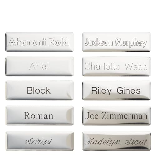 FranklinCovey - Nickel Nameplate - Block Font | Self Adhesive - Made to Order - for All Binder Sizes (2.13" W x 0.63" H x 0.1" D)