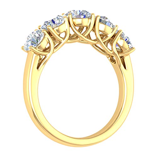 2 Carat 5-Stone Diamond Wedding Band Ring in 14K Gold2