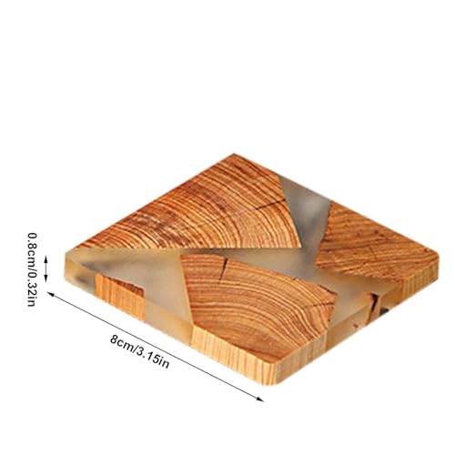 Set di 6 sottobicchieri in legno, con supporto, sottobicchieri antiscivolo, multifunzionali, in legno, per casa e ufficio