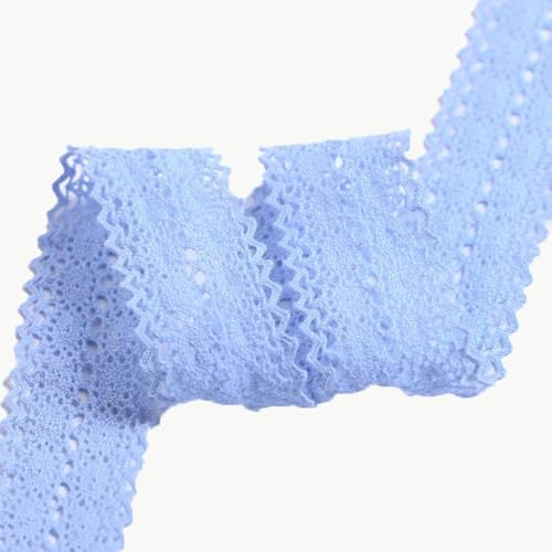 Cinta de encaje vintage de 40 mm de ancho, cinta de encaje dentada, cinta de regalo, cinta de encaje para decoración de mesa, costura, manualidades, bodas, decoración, ropa, azul claro