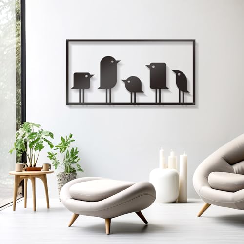 KOYILTD Black Bird Metal Wall Art