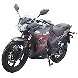 200cc Adult Gas Motorcycle Street Moped Lifan KPR 200 Fuel Injection(Black)