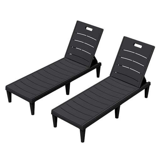 Greesum Outdoor Adjustable Lounge Chairs Set of 2