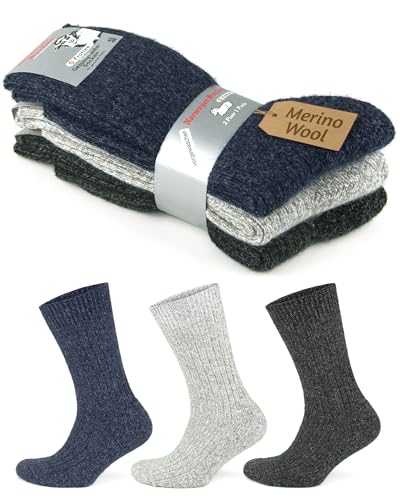 Chaussettes thermiques homme en laine mérinos GoWith anti-froid et confort éponge épais
