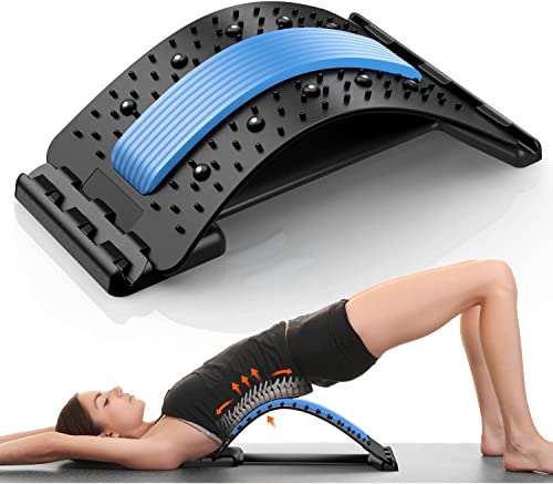 Image of Back Stretcher, Lumbar Back Cracker Board Pain Relief Device, Multi-Level Lumbar Back Massager, Pain Relief for Herniated Disc, Sciatica, Scoliosis, Lower and Upper Lumbar Support Stretcher