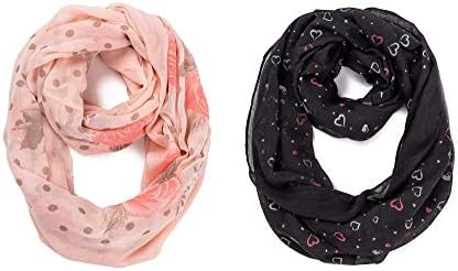 Light Girls Infinity Scarf Black Heart Cute Soft Scarves for Kids Girls by A Sund
