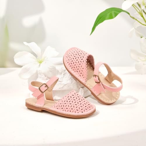 Image of Flaryzone Girls Sandals Closed Toe Summer Flats Dress Sandals Shoes Toddler /Little Kid