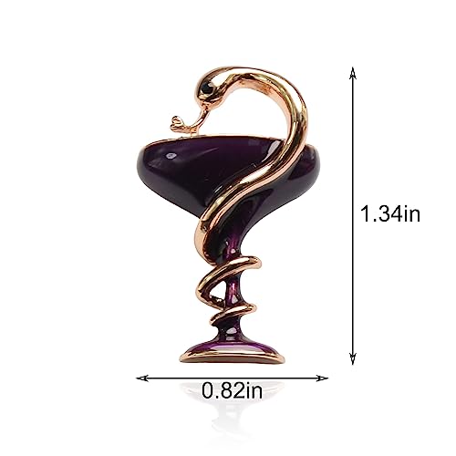 Purple Goblet Cup Snake Enamel Fashion Brooch For Women Girls #TOP4