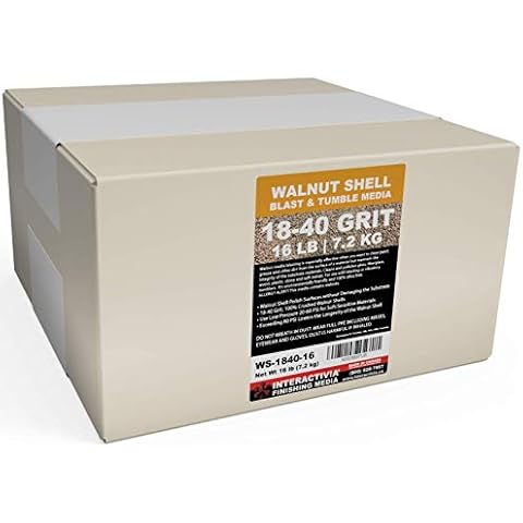 16 lbs or 7.2 kg Ground Walnut Shell Media 18-40 Grit - Fine Walnut Shells for Tumbling, Vibratory Or Blasting Cover