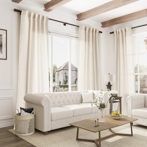 Image of Joywell Linen Curtains 40x84 Inches Long for Living Room Linen