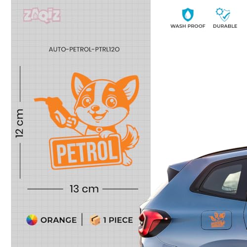 Image of Bright Petrol Sticker for Car Fuel Cap (Orange)
