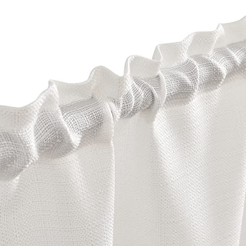 TOPICK White Kitchen Curtains 36 Inch Drop Small Cafe Curtains Linen Textured Light Filtering Curtain Tiers for Bathroom Cabinet Sink Rod Pocket 2 Panels - Cosy Home Interiors TOPICK White Kitchen Curtains 36 Inch Drop Small Cafe Curtains Linen Textured Light Filtering Curtain Tiers for Bathroom Cabinet Sink Rod Pocket 2 Panels - Image 8