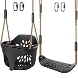 SELEWARE Schaukel Outdoor Kinder Schaukelsitz Set - Indoor Erwachsene Swing Babyschaukel Schwarz...