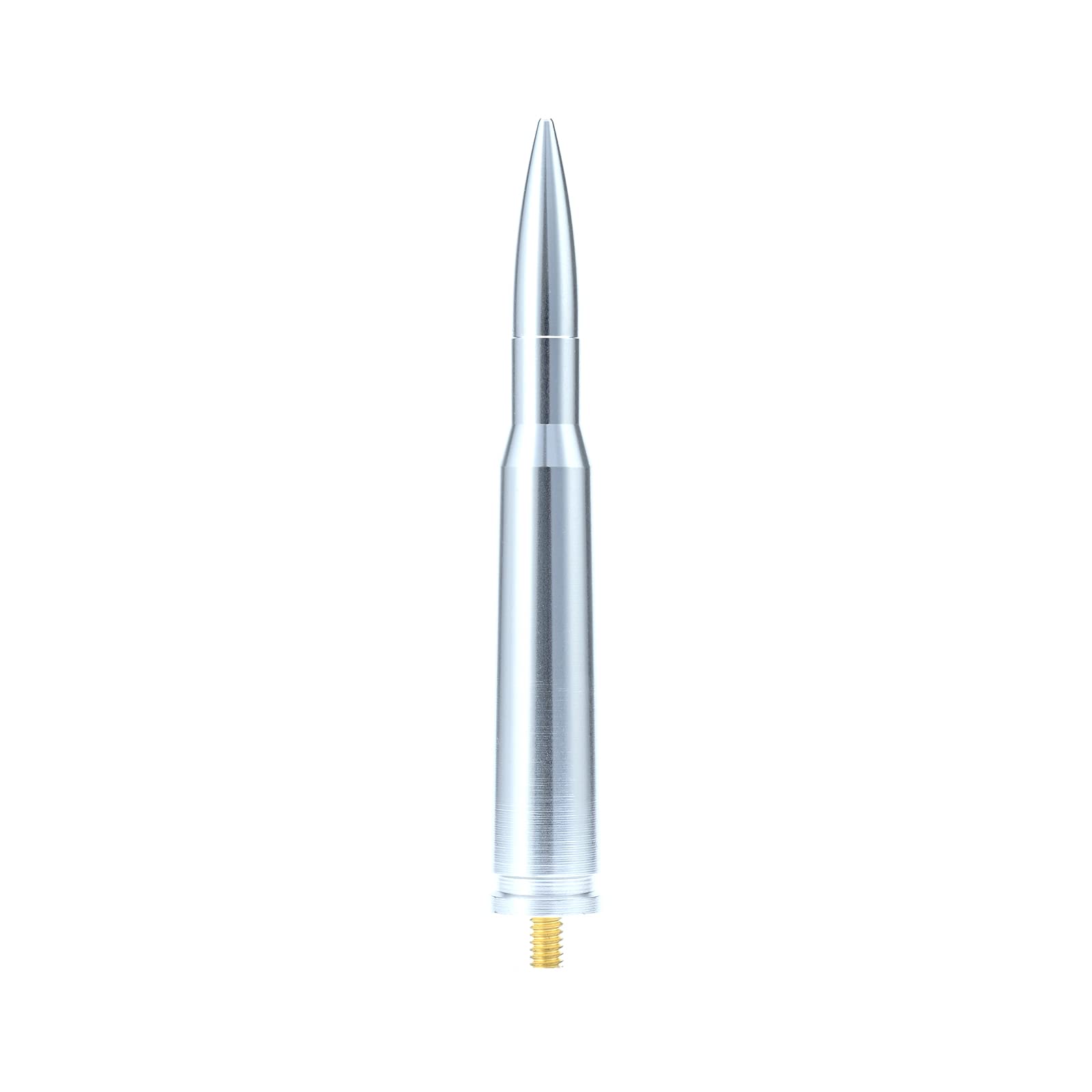 50 Cal Truck Bullet Antenna Compatible with Ford F150 F250 F350 Raptor Bronco/Dodge RAM 1500 2500 3500/Chevrolet Silverado &amp; GMC Sierra-Short Replacement Antenna 1990 - Current (Silver)