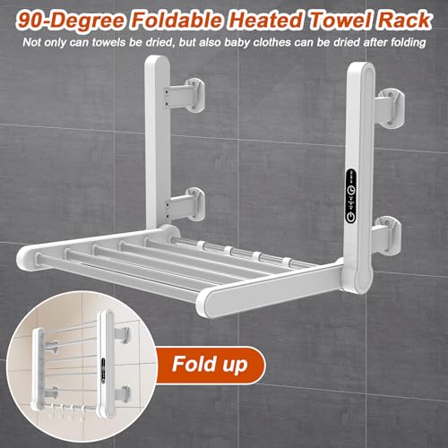 Keltne MJG25 Heated Towel Rack For Bathroom, 17 Inch X 4.3 Inch X 13", Electric Towel Warmer Rack Wall Mounted Or Adhesive thumb #1