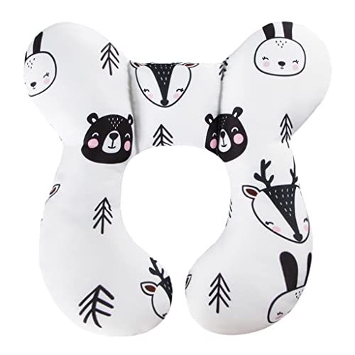Image of KAKIBLIN Baby Travel Pillow for Head and Neck, Upgraded Baby Support Pillow, Baby Neck Pillows for Car Seat,Pushchair,Travel(Bear)