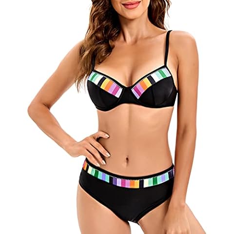 Conjunto Bikini Mujer Cozyan con Volantes y Braga de Cintura Alta Cover
