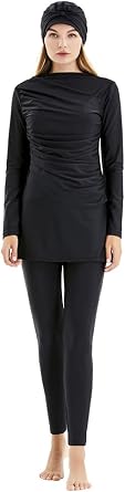 Muslim Swimsuits for Women Modest Swimwear Plus Size Burkini Long Sleeve Bathing Suit with Hijab Costume