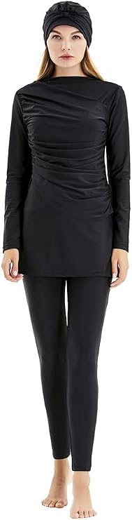 Muslim Swimsuits for Women Modest Swimwear Plus Size Burkini Long Sleeve Bathing Suit with Hijab Costume